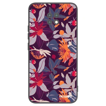Picasee silikonski črni ovitek za Xiaomi Redmi Note 9T - Purple Leaf