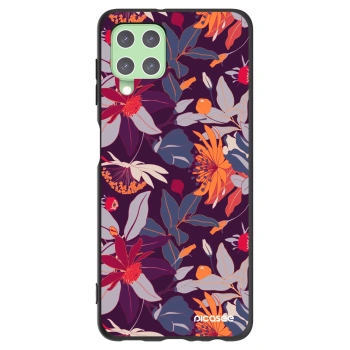 Picasee silikonski črni ovitek za Samsung Galaxy A22 A225F 4G - Purple Leaf