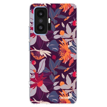 Picasee silikonski prozorni ovitek za Xiaomi 11T - Purple Leaf