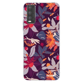 Picasee silikonski prozorni ovitek za Vivo Y20s - Purple Leaf