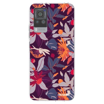 Picasee silikonski prozorni ovitek za Vivo X60 Pro 5G - Purple Leaf