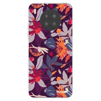 Picasee silikonski prozorni ovitek za Huawei Nova 8i - Purple Leaf
