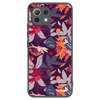 Picasee silikonski črni ovitek za Xiaomi 11 Lite 5G NE - Purple Leaf