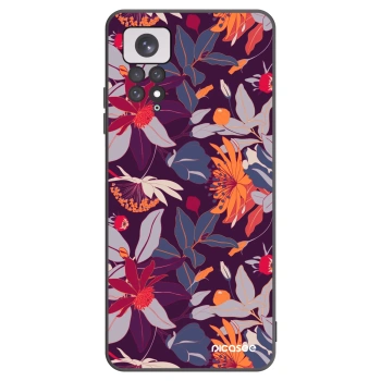 Picasee silikonski črni ovitek za Xiaomi Redmi Note 11 - Purple Leaf
