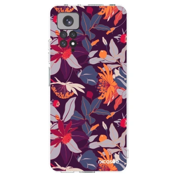 Picasee silikonski prozorni ovitek za Xiaomi Redmi Note 11S 4G - Purple Leaf