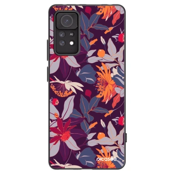 Picasee silikonski črni ovitek za Xiaomi Redmi Note 11 Pro 5G - Purple Leaf