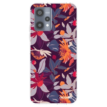 Picasee silikonski prozorni ovitek za Realme 9 Pro 5G - Purple Leaf