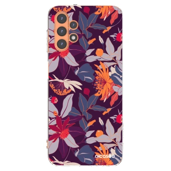 Picasee silikonski prozorni ovitek za Samsung Galaxy A13 4G A135 - Purple Leaf