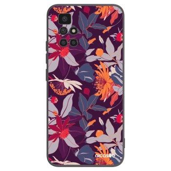 Picasee silikonski črni ovitek za Xiaomi Redmi 10 (2022) - Purple Leaf