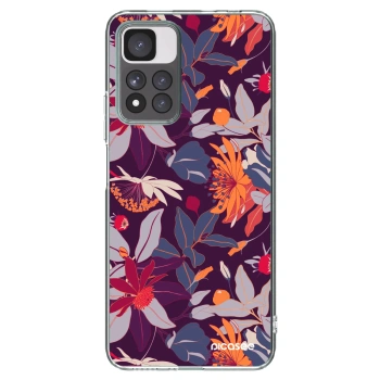 Picasee silikonski prozorni ovitek za Xiaomi Redmi Note 11 Pro+ 5G - Purple Leaf
