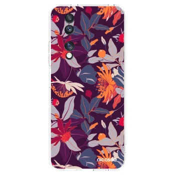 Picasee silikonski prozorni ovitek za Honor 70 - Purple Leaf