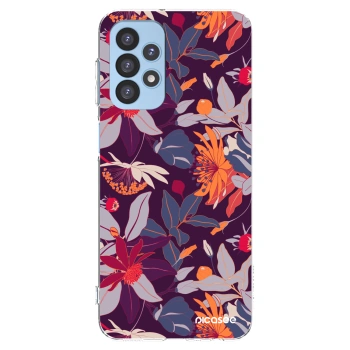 Picasee silikonski prozorni ovitek za Samsung Galaxy A23 A235F 4G - Purple Leaf