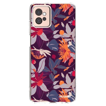 Picasee silikonski prozorni ovitek za Motorola Moto G32 - Purple Leaf