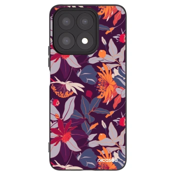 Picasee silikonski črni ovitek za Honor X8a - Purple Leaf