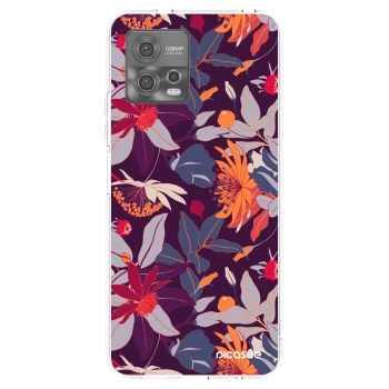 Picasee silikonski prozorni ovitek za Motorola Moto G72 - Purple Leaf