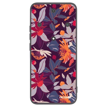 Picasee silikonski črni ovitek za Honor Magic5 Lite 5G - Purple Leaf