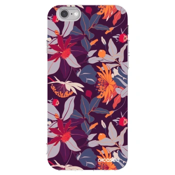 Picasee silikonski prozorni ovitek za Apple iPhone 6/6S - Purple Leaf