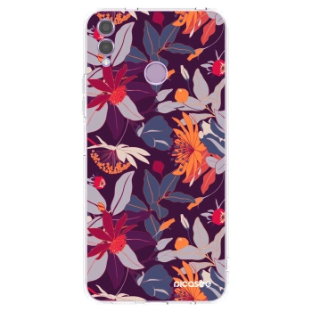 Picasee silikonski prozorni ovitek za Honor 8X - Purple Leaf