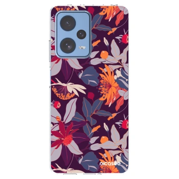 Picasee silikonski prozorni ovitek za Xiaomi Redmi Note 12 Pro 5G - Purple Leaf