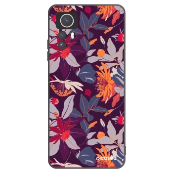 Picasee silikonski črni ovitek za Xiaomi Redmi Note 12S - Purple Leaf