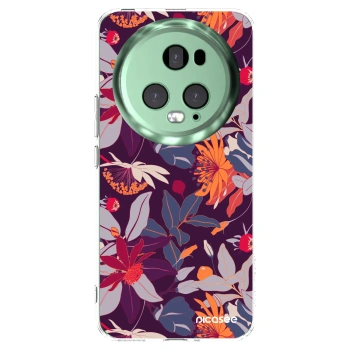 Picasee silikonski prozorni ovitek za Honor Magic5 Pro - Purple Leaf