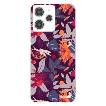 Picasee silikonski prozorni ovitek za Xiaomi Redmi 12 4G - Purple Leaf