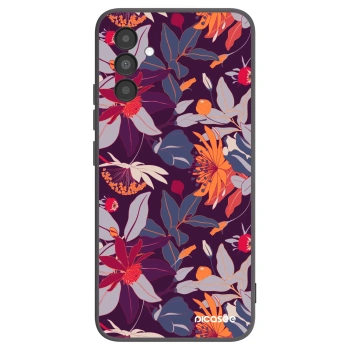 Picasee silikonski črni ovitek za Samsung Galaxy A04s A047F - Purple Leaf