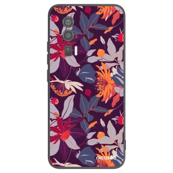Picasee silikonski črni ovitek za Xiaomi Poco F5 Pro 5G - Purple Leaf