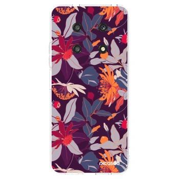 Picasee silikonski prozorni ovitek za Honor Magic4 Lite 5G - Purple Leaf