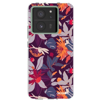 Picasee silikonski prozorni ovitek za Xiaomi 13T Pro - Purple Leaf