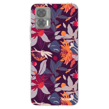 Picasee silikonski prozorni ovitek za Motorola Edge 30 Neo - Purple Leaf