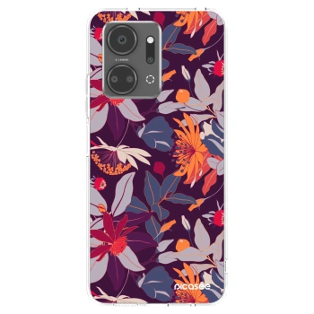 Picasee silikonski prozorni ovitek za Honor X7a - Purple Leaf