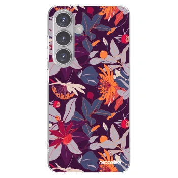 Picasee silikonski prozorni ovitek za Samsung Galaxy S24 S921B 5G - Purple Leaf