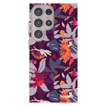 Picasee silikonski prozorni ovitek za Samsung Galaxy S24 Ultra S928B 5G - Purple Leaf