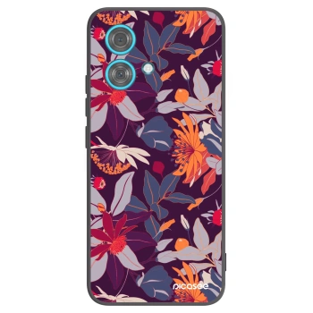 Picasee silikonski črni ovitek za Motorola Edge 40 Neo - Purple Leaf
