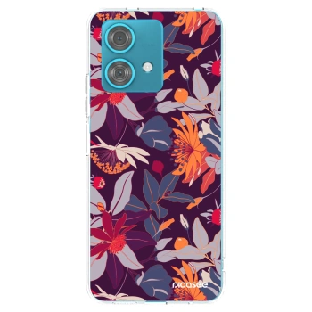 Picasee silikonski prozorni ovitek za Motorola Edge 40 Neo - Purple Leaf