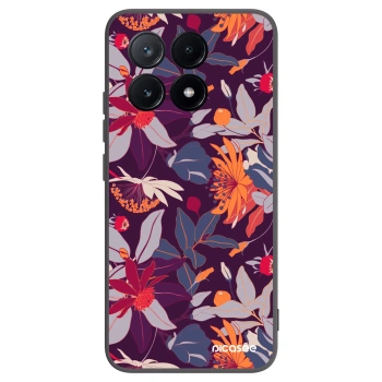 Picasee silikonski črni ovitek za Xiaomi Poco X6 Pro - Purple Leaf