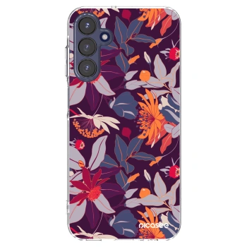 Picasee silikonski prozorni ovitek za Samsung Galaxy A15 A155F 4G - Purple Leaf