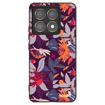 Picasee silikonski črni ovitek za Xiaomi 14T - Purple Leaf