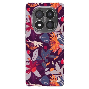 Picasee silikonski prozorni ovitek za Xiaomi Redmi Note 14 Pro+ 5G - Purple Leaf