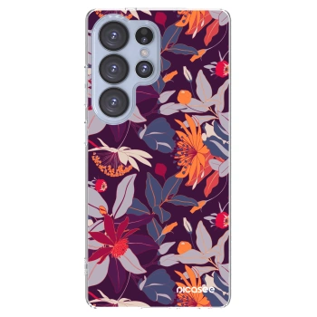 Picasee silikonski prozorni ovitek za Samsung Galaxy S25 Ultra 5G - Purple Leaf