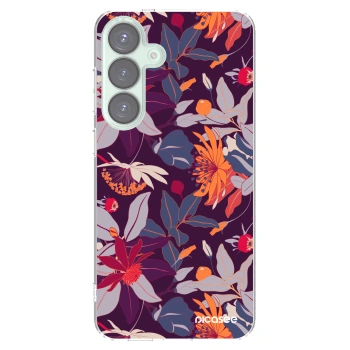Picasee silikonski prozorni ovitek za Samsung Galaxy S25+ 5G - Purple Leaf