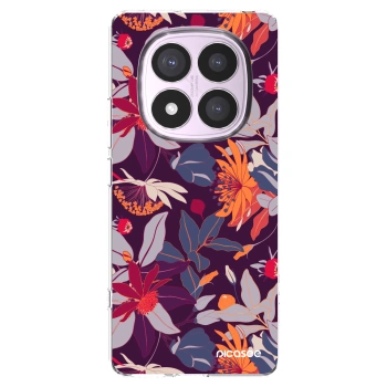 Picasee silikonski prozorni ovitek za Xiaomi Redmi Note 14 Pro 4G - Purple Leaf