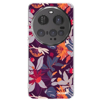 Picasee silikonski prozorni ovitek za Xiaomi 15 Ultra - Purple Leaf