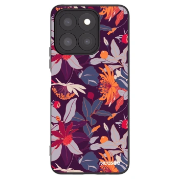 Picasee silikonski črni ovitek za Honor X8c - Purple Leaf