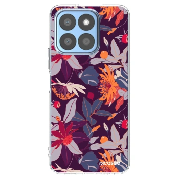 Picasee silikonski prozorni ovitek za Honor X8c - Purple Leaf