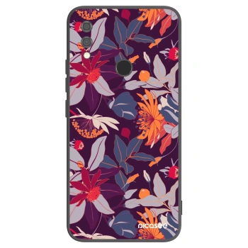 Picasee silikonski črni ovitek za Xiaomi Redmi Note 7 - Purple Leaf