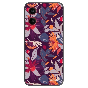 Picasee silikonski črni ovitek za Motorola Moto G05 - Purple Leaf