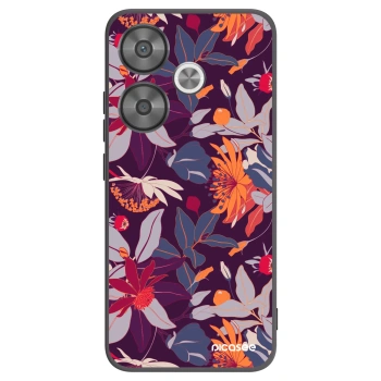 Picasee silikonski črni ovitek za Xiaomi Poco F6 - Purple Leaf