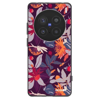 Picasee silikonski črni ovitek za Vivo X200 Pro - Purple Leaf